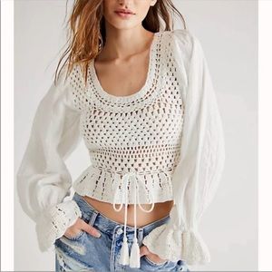 Free People Megan Crochet Top